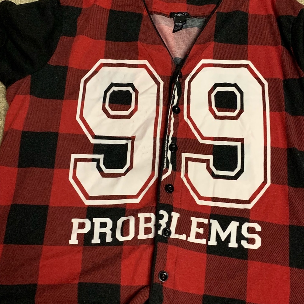 99 problems button up tee💋 - Picture 2 of 3